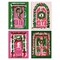 Home for the Holidays Christmas Cards - 24-Pack Greeting Cards with Quaint Pink and Green Door Designs, Perfect for Sharing Traditional Merry Christmas Wishes, Blank Inside for Personalized Messages - Cozy and Nostalgic Holiday Stationery Set